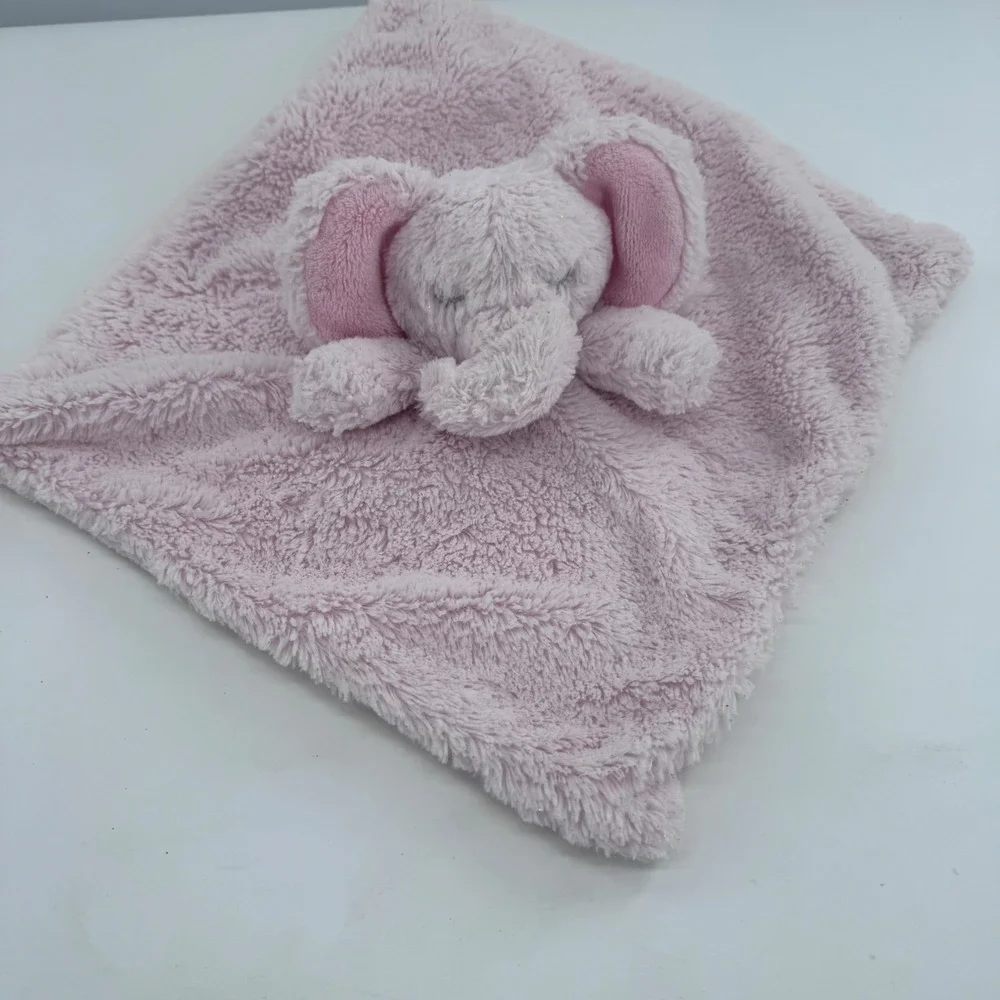 Just Born Elephant Security Blanket Kids Pink Plush Lovey‎ Stuffed Plush Toy